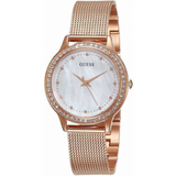  Shop Authentic Guess Chelsea Mother of Pearl White Dial Rose Gold Mesh Strap Watch For Women - W0647L2 - Luxxuri