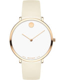  Shop Authentic Movado Museum 70th Anniversary Special Edition White Dial White Leather Strap Watch For Women - 0607139 - Luxxuri