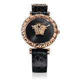  Shop Authentic Versace Palazzo Empire Greca Black Dial Black Leather Strap Watch for Women - VEDV00719 - Luxxuri
