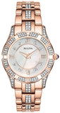  Shop Authentic Bulova Crystal Mother of Pearl Dial Rose Gold Steel Strap Watch for Women - 98L197 - Luxxuri