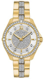 Bulova Crystal Collection Silver Crystal Dial Gold Steel Strap Watch for Women - 98L228