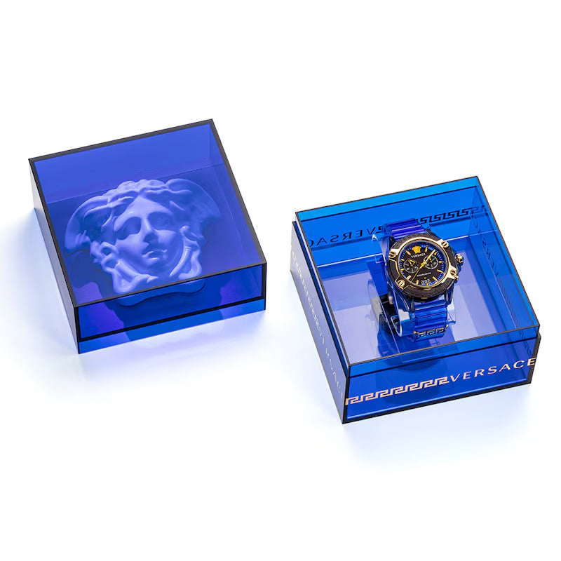  Shop Authentic Versace Icon Active Chronograph Black Dial Blue Rubber Strap Watch For Men  VEZ700521 - Luxxuri