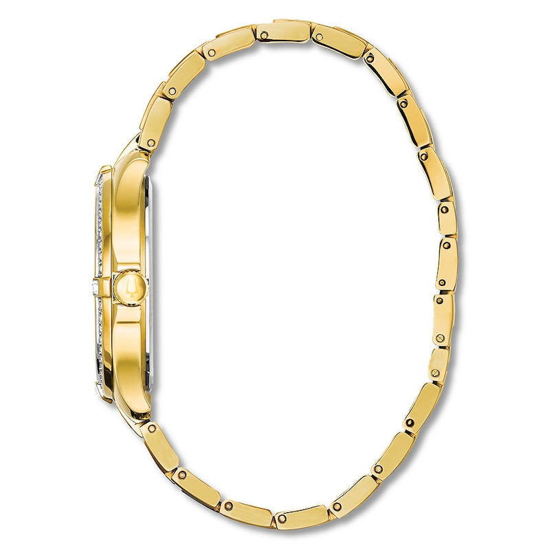  Shop Authentic Bulova Crystal Collection Silver Crystal Dial Gold Steel Strap Watch for Women - 98L228 - Luxxuri