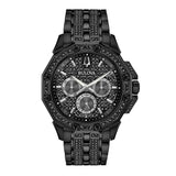  Shop Authentic Bulova Octova Chronograph Black Crystal Dial Black Steel Strap Watch for Men - 98C134 - Luxxuri