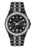  Shop Authentic Bulova Crystal Collection Black Dial Two Tone Steel Strap Watch for Men - 98K101 - Luxxuri