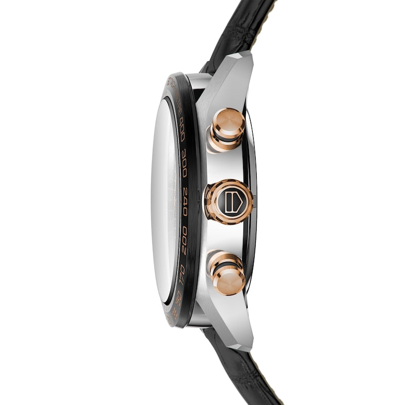  Shop Authentic Tag Heuer Carrera Chronograph Black Dial Black Leather Strap Watch for Men - CBN2A5A.FC6481 - Luxxuri