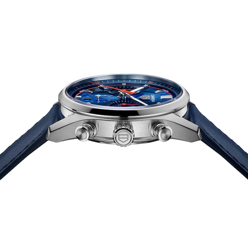  Shop Authentic Tag Heuer Carrera Chronograph Blue Dial Blue Leather Strap Watch for Men - CBN201D.FC6543 - Luxxuri