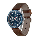  Shop Authentic Hugo Boss Allure Blue Dial Brown Leather Strap Watch for Men - 1513921 - Luxxuri