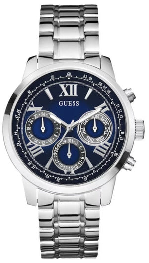  Shop Authentic Guess Horizon Chronograph Quartz Blue Dial Silver Steel Strap Watch for Men - W0379G3 - Luxxuri