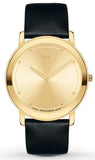  Shop Authentic Movado Sapphire Gold Dial Black Leather Strap Watch For Men - 606883 - Luxxuri