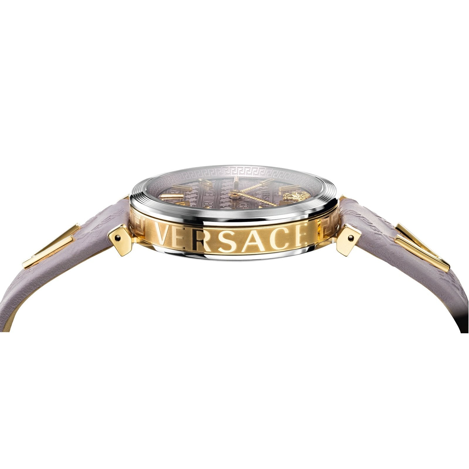  Shop Authentic Versace V-Twist Quartz Purple Dial Purple Leather Strap Watch for Women - VELS00219 - Luxxuri
