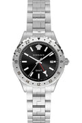  Shop Authentic Versace Hellenyium GMT Black Dial Silver Steel Strap Watch for Men - V11020015 - Luxxuri