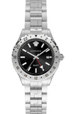  Shop Authentic Versace Hellenyium GMT Black Dial Silver Steel Strap Watch for Men - V11020015 - Luxxuri