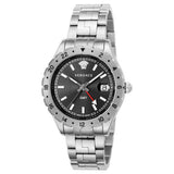  Shop Authentic Versace Hellenyium GMT Black Dial Silver Steel Strap Watch for Men - V11020015 - Luxxuri