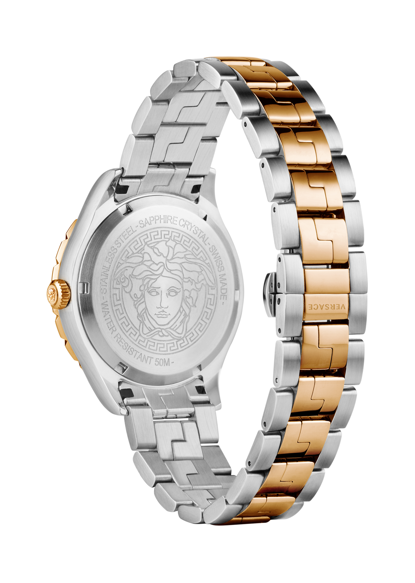  Shop Authentic Versace Hellenyium Quartz Brown Dial Two Tone Steel Strap Watch For Men - V11040015 - Luxxuri