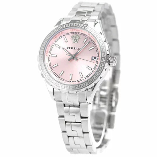  Shop Authentic Versace Hellenyium Pink Dial Silver Steel Strap Watch for Women - V12010015 - Luxxuri