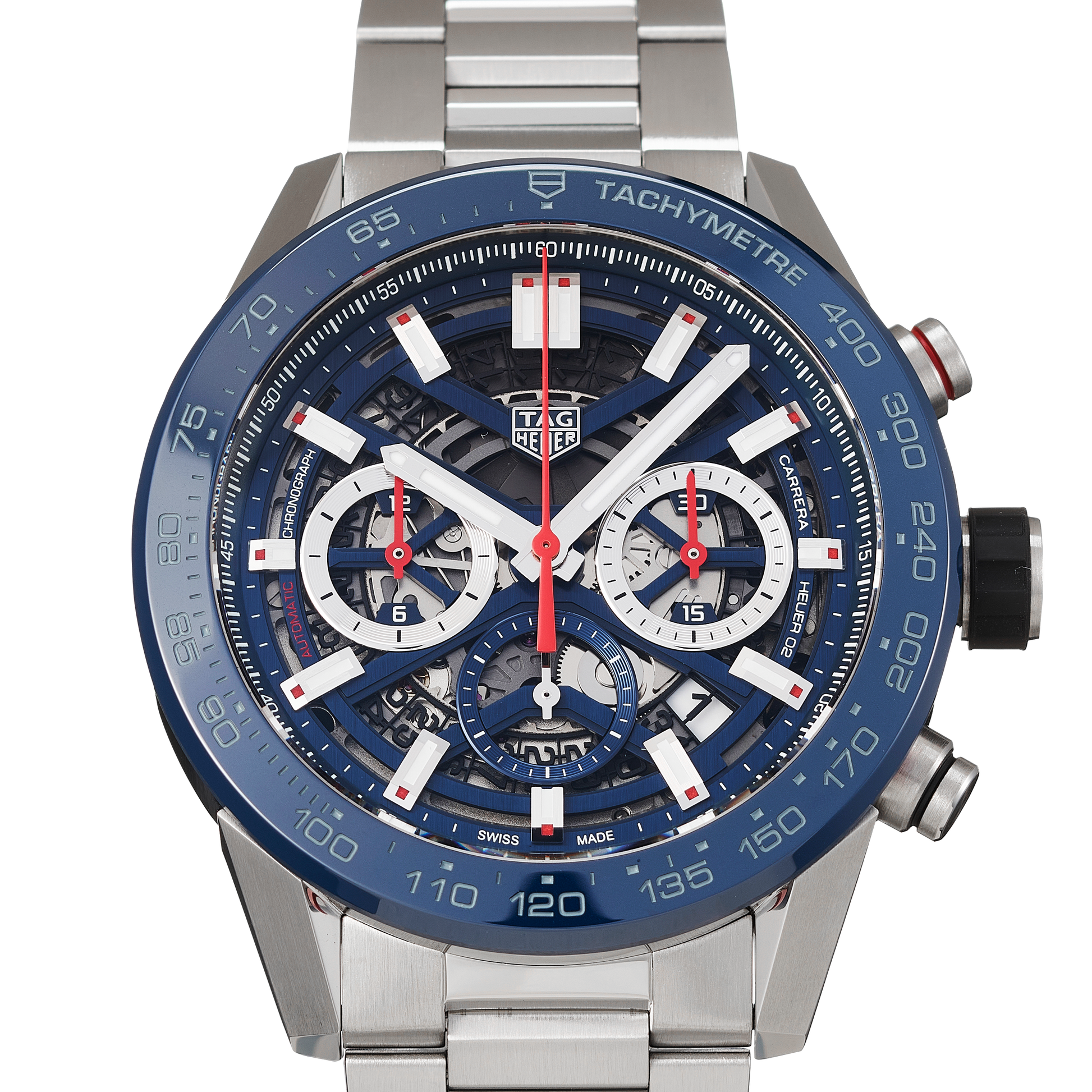  Shop Authentic Tag Heuer Carrera Chronograph Blue Dial Silver Steel Strap Watch for Men - CBG2A11.BA0654 - Luxxuri