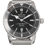  Shop Authentic Breitling Superocean Heritage B20 Automatic 46 Black Dial Silver Mesh Bracelet Watch for Men - AB2020121B1A1 - Luxxuri