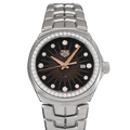 Tag Heuer Link Quartz Diamonds Black Dial Silver Steel Strap Watch for Men - WBC131G.BA0649