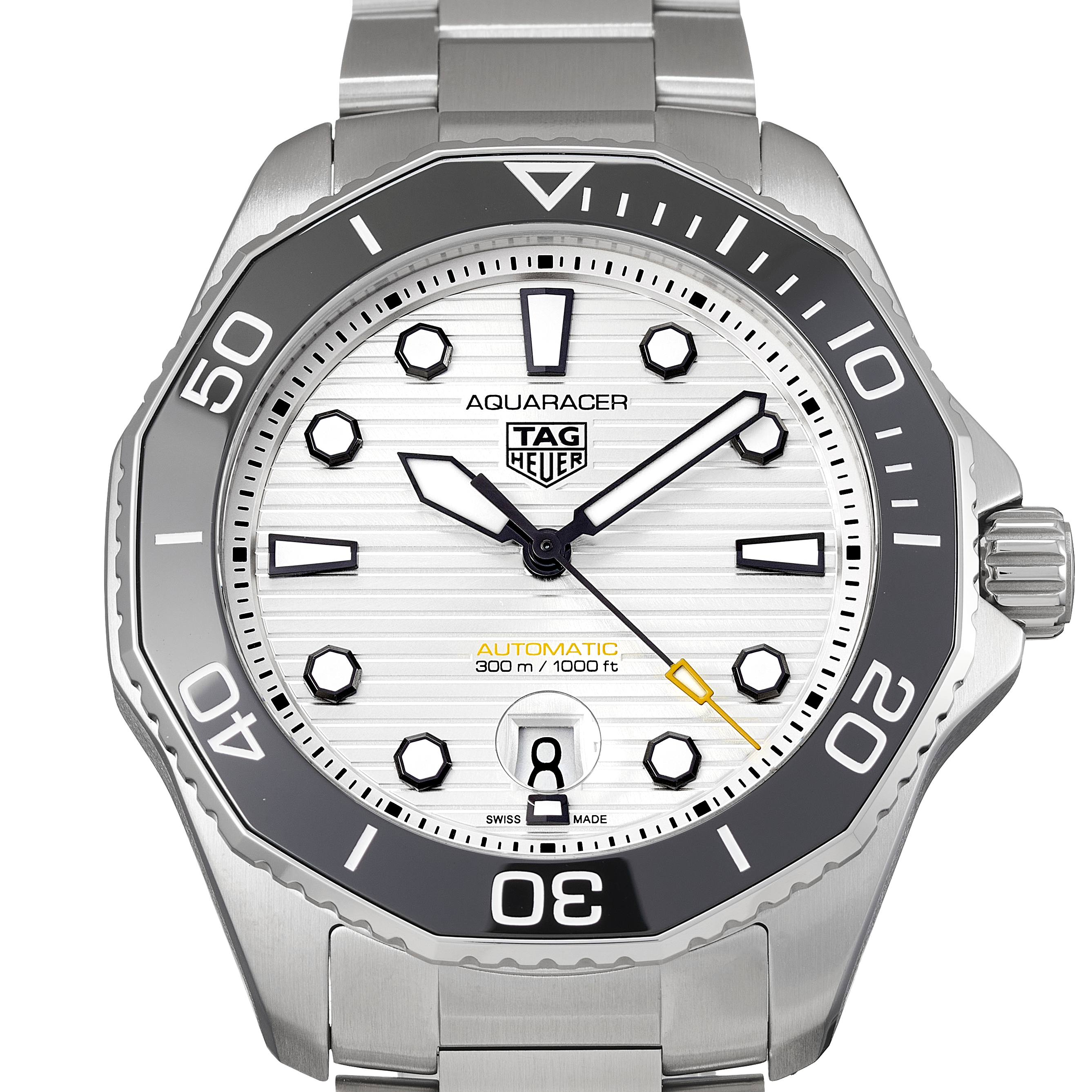 Tag Heuer Aquaracer Professional 300 Automatic Silver Dial Silver Steel Strap Watch for Men - WBP201C.BA0632