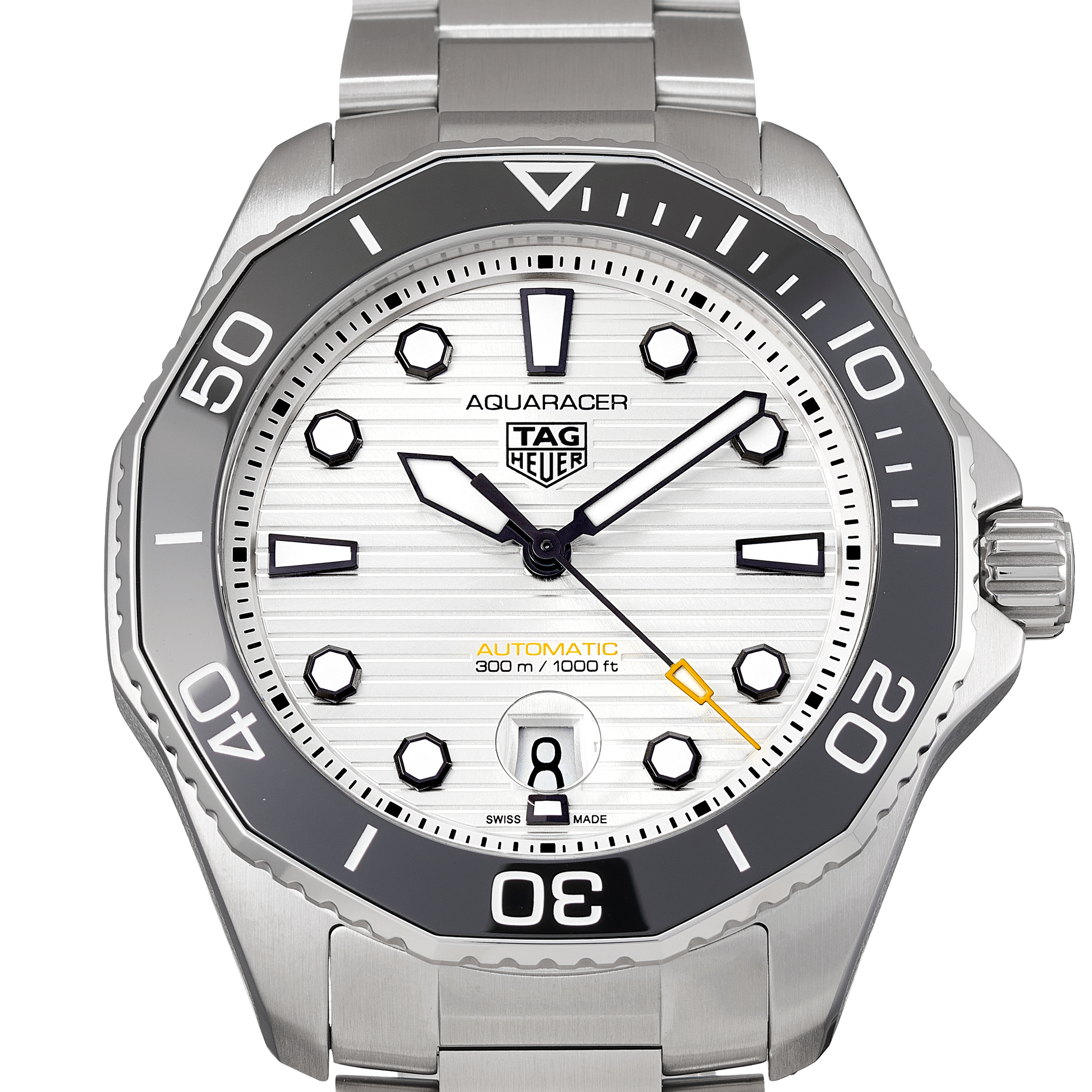  Shop Authentic Tag Heuer Aquaracer Professional 300 Automatic Silver Dial Silver Steel Strap Watch for Men - WBP201C.BA0632 - Luxxuri