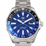  Shop Authentic Tag Heuer Aquaracer GMT Calibre 6 Automatic Blue Dial Silver Steel Strap Watch for Men - WAY201T.BA0927 - Luxxuri