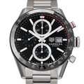  Shop Authentic Tag Heuer Carrera Automatic Chronograph Black Dial Silver Steel Strap Watch for Men - CBM2110.BA0651 - Luxxuri