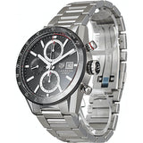  Shop Authentic Tag Heuer Carrera Automatic Chronograph Black Dial Silver Steel Strap Watch for Men - CBM2110.BA0651 - Luxxuri