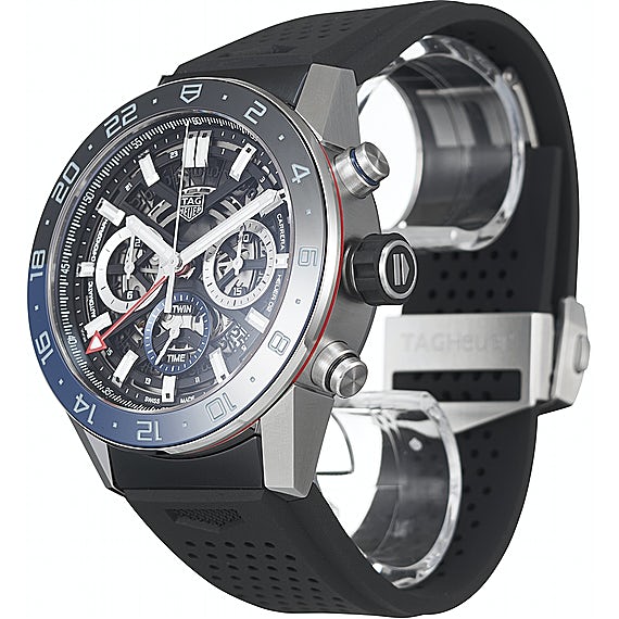  Shop Authentic Tag Heuer Carrera Automatic Chronograph Steel & Ceramic Black Dial Black Rubber Strap Watch for Men - CBG2A1Z.FT6157 - Luxxuri