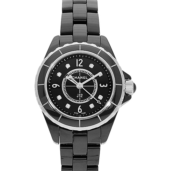  Shop Authentic Chanel J12 Diamonds Black Dial Black Steel Strap Watch for Women - J12 H2569 - Luxxuri