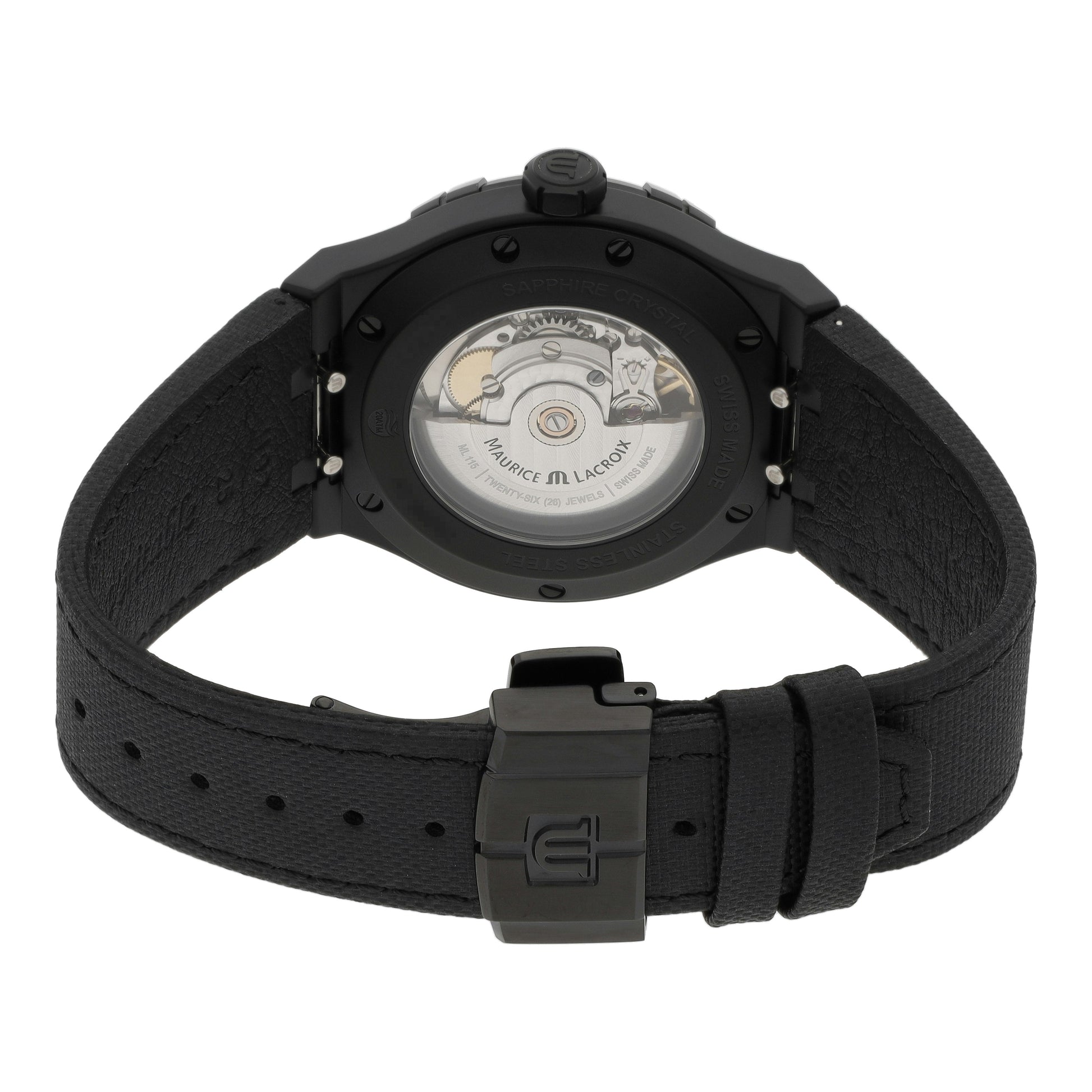  Shop Authentic Maurice Lacroix Automatic Date Black Dial Black Leather Strap Watch For Men - AI6008-PVB01-330-1 - Luxxuri