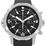  Shop Authentic IWC Aquatimer Chronograph Black Dial Black Leather Strap Watch for Men - IW376803 - Luxxuri