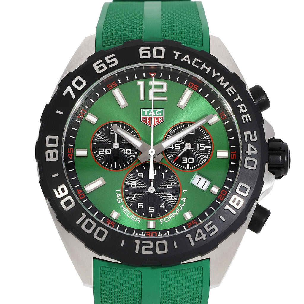  Shop Authentic Tag Heuer Formula 1 Chronograph Green Dial Green Rubber Strap Watch for Men - CAZ101AP.FT8056 - Luxxuri