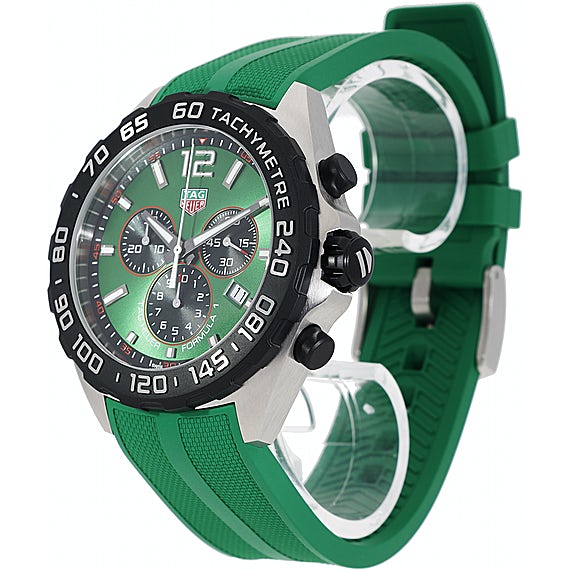  Shop Authentic Tag Heuer Formula 1 Chronograph Green Dial Green Rubber Strap Watch for Men - CAZ101AP.FT8056 - Luxxuri