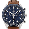  Shop Authentic Tag Heuer Carrera Automatic Chronograph Blue Dial Brown Leather Strap Watch for Men - CBN2A1A.FC6537 - Luxxuri