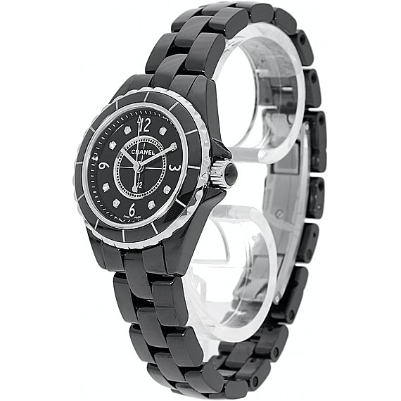  Shop Authentic Chanel J12 Diamonds Black Dial Black Steel Strap Watch for Women - J12 H2569 - Luxxuri