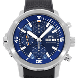  Shop Authentic IWC Aquatimer Automatic Chronograph 44mm Blue Dial Black Rubber Strap Watch for Men - IW376805 - Luxxuri