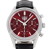  Shop Authentic Tag Heuer Carrera Automatic Chronograph Red Dial Black Leather Strap Watch for Men - CBK221G.FC6479 - Luxxuri