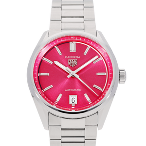  Shop Authentic Tag Heuer Carrera Date Automatic 18K Pink Dial Silver Steel Strap Watch for Women - WBN2313.BA0001 - Luxxuri