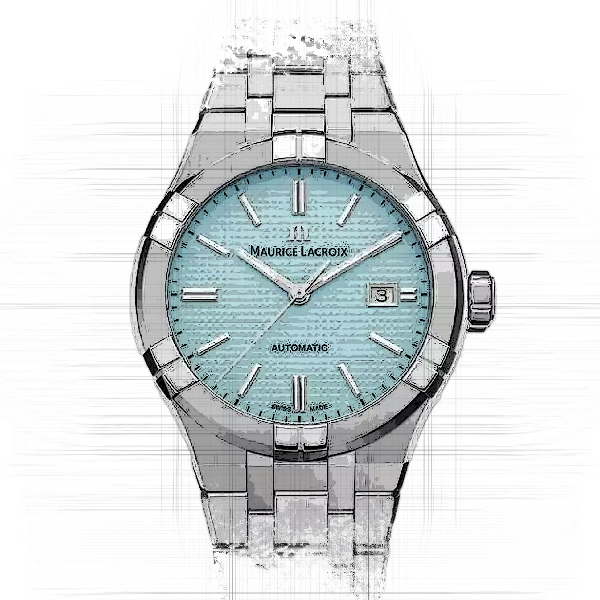  Shop Authentic Maurice Lacroix Aikon Automatic Sky Blue Dial Silver Steel Strap Watch For Men - AI6008-SS00F-431-C - Luxxuri