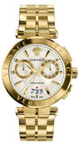  Shop Authentic Versace V Racer Chronograph White Dial Gold Steel Strap Watch for Men - VBR060017 - Luxxuri