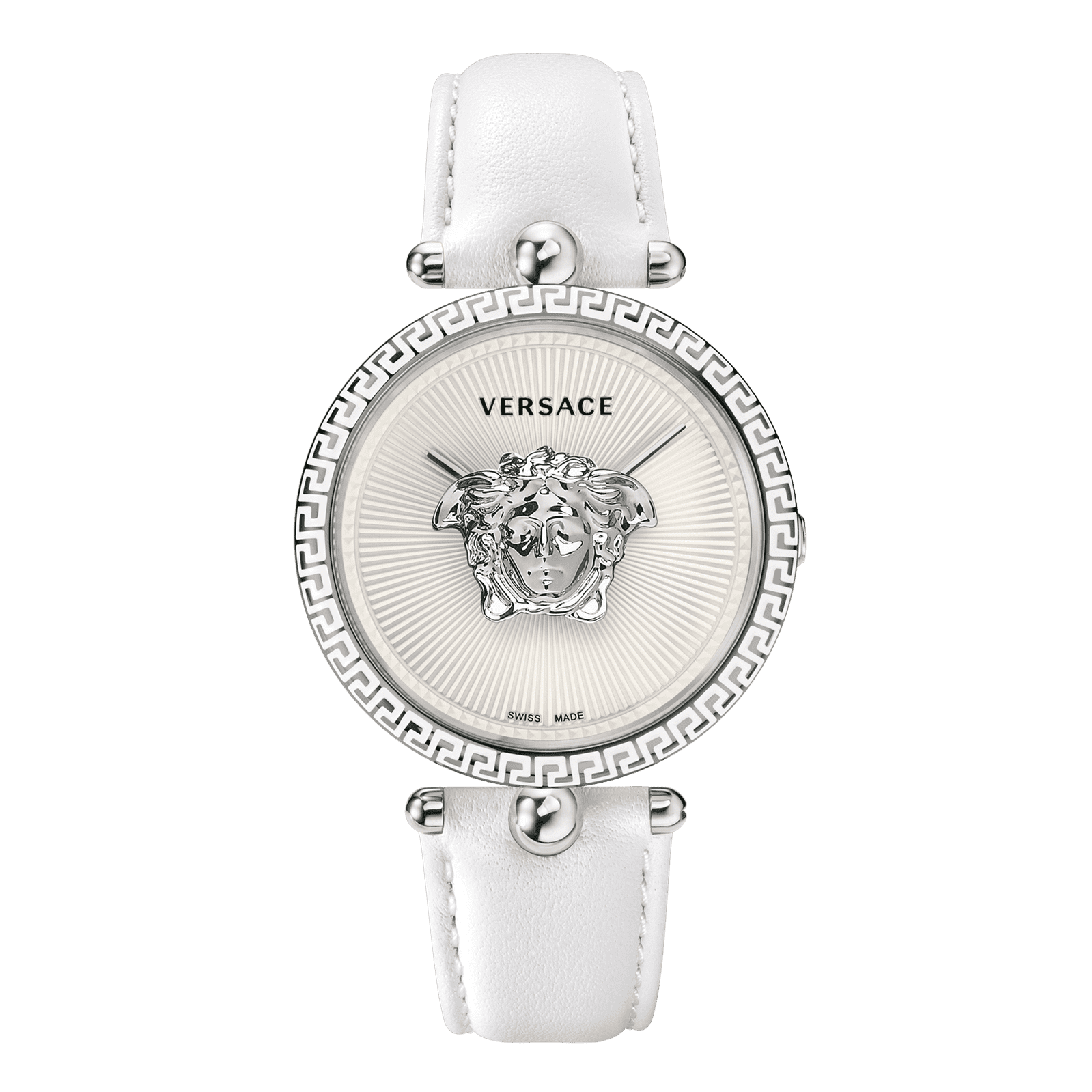  Shop Authentic Versace Palazzo Empire White Dial White Leather Strap Watch for Women - VCO010017 - Luxxuri