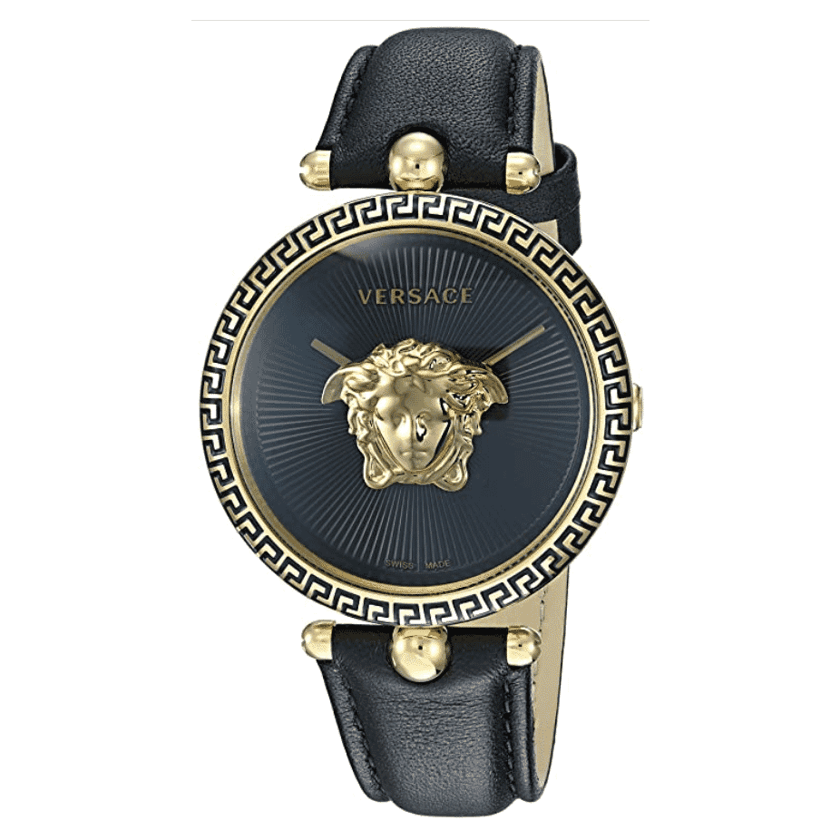  Shop Authentic Versace Palazzo Empire Black Dial Black Leather Strap Watch for Women - VCO020017 - Luxxuri