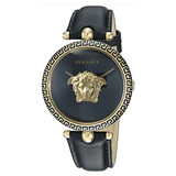  Shop Authentic Versace Palazzo Empire Black Dial Black Leather Strap Watch for Women - VCO020017 - Luxxuri