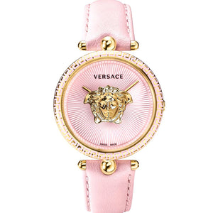  Shop Authentic Versace Palazzo Empire Pink Dial Pink Leather Strap Watch for Women - VCO030017 - Luxxuri