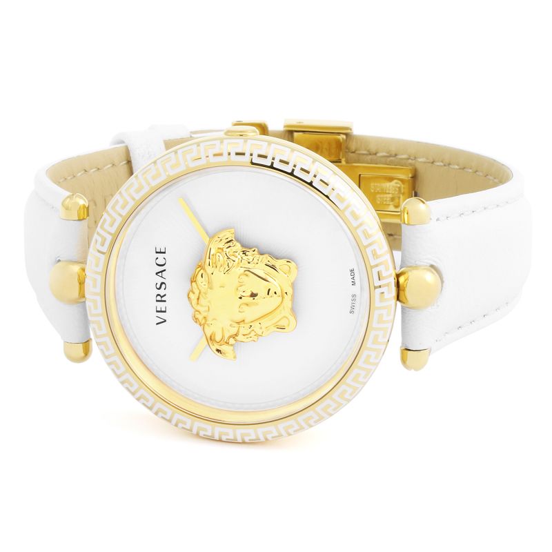  Shop Authentic Versace Palazzo Empire White Dial White Leather Strap Watch for Women - VCO040017 - Luxxuri
