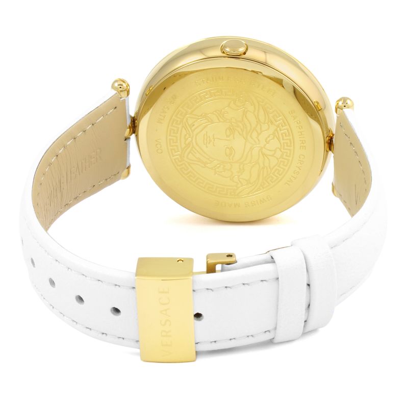  Shop Authentic Versace Palazzo Empire White Dial White Leather Strap Watch for Women - VCO040017 - Luxxuri