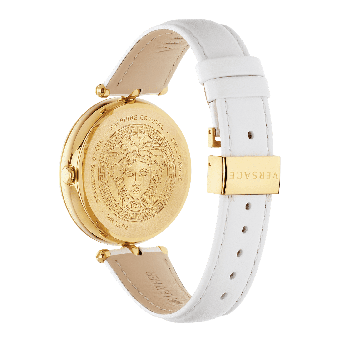  Shop Authentic Versace Palazzo Empire White Dial White Leather Strap Watch for Women - VCO040017 - Luxxuri