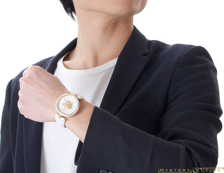  Shop Authentic Versace Palazzo Empire White Dial White Leather Strap Watch for Women - VCO040017 - Luxxuri