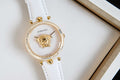  Shop Authentic Versace Palazzo Empire White Dial White Leather Strap Watch for Women - VCO040017 - Luxxuri